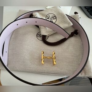 Hermes H Torsade Belt Buckle and Reversible Leather Strap 24 MM